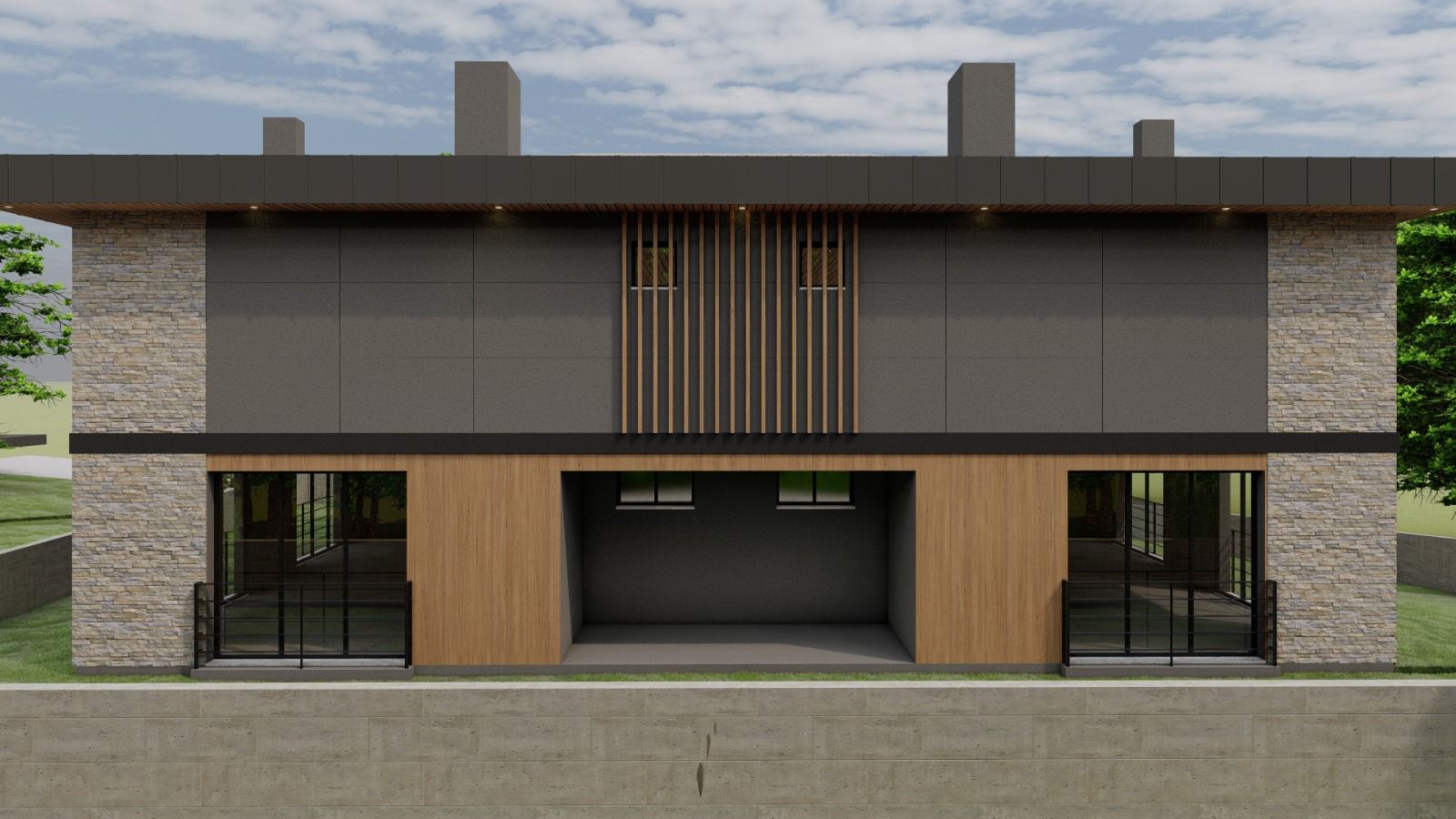 Premium villa arka cephe